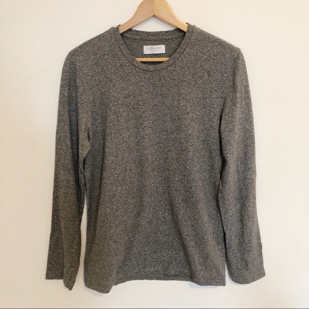 Everlane Gray Marbled Long-Sleeve Shirt Medium